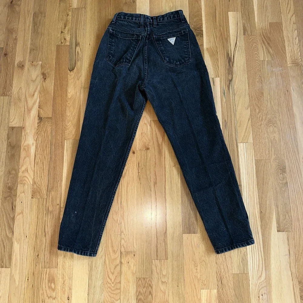GUESS Georges Marciano triangle logo ankle zip mom jeans sz 29x27vtg 80s 90s usa